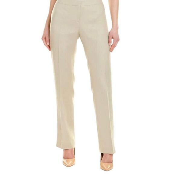 Lafayette 148 New York Linen Barrow Pants TanSize 14 - Picture 1 of 12